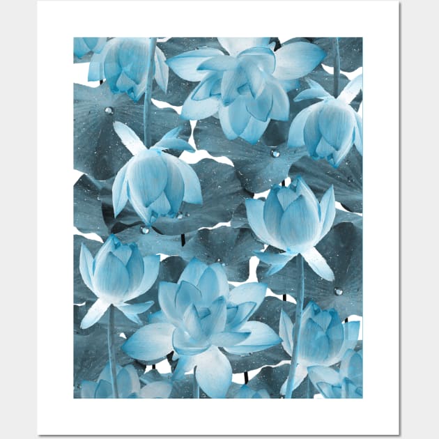 Ethereal Blue Lotus Wall Art by StudioGrafiikka